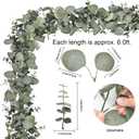 Dolicer 10 Packs 6FT Artificial Eucalyptus Garland, Faux Greenery Garland Hanging Fake Silver Dollar Eucalyptus Leaves Vines for Wedding Backdrop Arch Table Wall Party Home Decor
