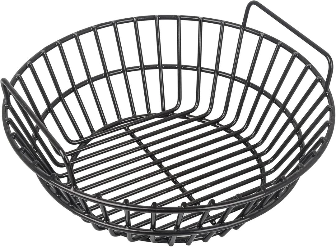 Charcoal Basket for Big Green Egg Large, Porcelain Steel Ash Fire Basket for Kamado Joe Classic for Pit Boss Louisiana Grills Large BGE Grill Dome Charcoal Holder BBQ Part