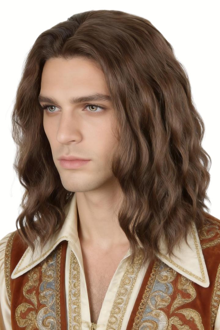 LeMarnia Men Wigs Brown Short Curly Funny Wigs for Men Halloween Costume Party Wig