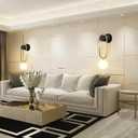 Modern Wall Sconce Milky Glass Shade Wall Light Home Decor, Mid Century Gold C-Shape Wall Light Fixture for Bedroom,Kitchen, Living Room, Restaurant, Exhibition, Stairway (2 Pack), 4.7'' L x 16.5'' H