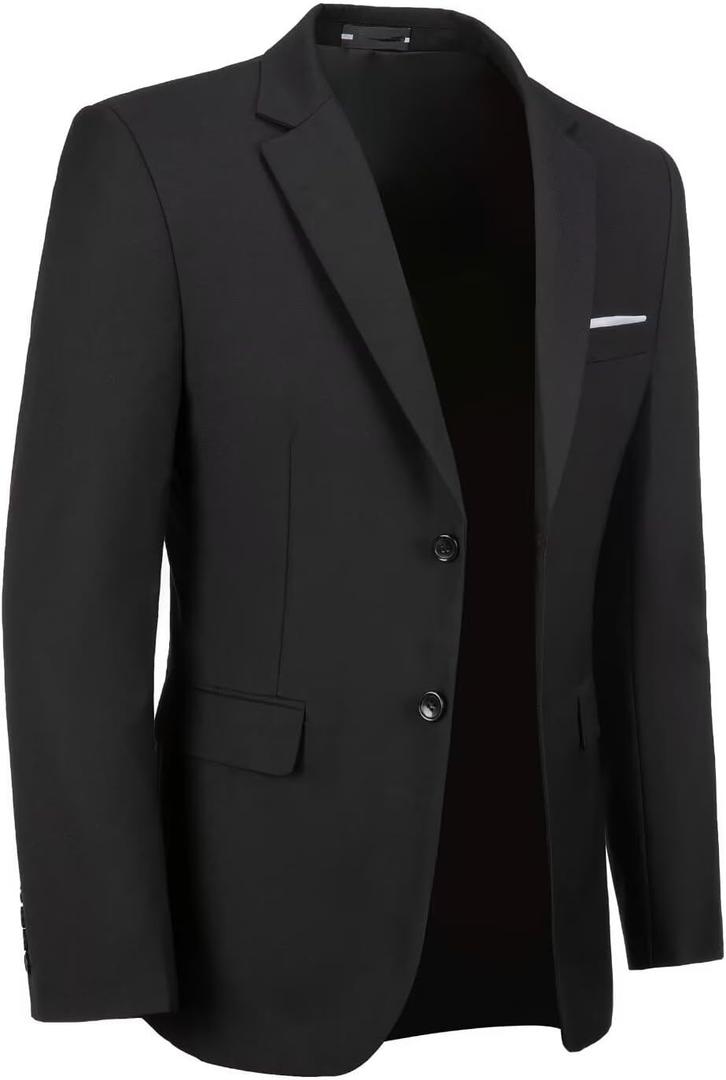 Mens Suit Jackets Two Button Slim Fit Blazers Casual Suit Separates Coat Sport Coats with Pockets for Wedding Prom Party (5X-Large, Black)