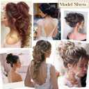 Benehair Messy Bun Scrunchie Hair Piece 32 inch DIY Wrap Around Ponytail Bleach Blonde Fluffy Pony Tail Curly Touseld Hair Bun Juva Bun Hairpiece Wavy Donut Synthetic Chignons for Women 85g