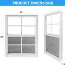 NeatiEase 2 Pack Shed Window, 18" x 23" Flush Mount Window with Tempered Glass and Fiberglass Screen for Shed, Chicken Coop, Playhouse, Household, Garage