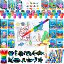 BenLouis 96Pcs Under the Sea Party Favors Ocean Animals Party Coloring Books Set Bulk for Kids Sea Fish Birthday Mermaid Party Goodie Bag Fillers School Classroom Gift Rewards Activity Supplies