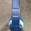 iClever BTH12 Kids Bluetooth Headphones,Colorful LED Lights Kids Headphones Wireless,74/85dBA Safe Volume,85H Playtime,Fast Charging,Bluetooth 5.2,Over Ear,Built-in Mic for iPad/Tablet/Airplane,Blue