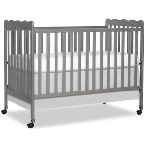 Dream On Me Carson Classic 3-in-1 Convertible Full-Size Baby Crib in Steel Grey, GreenGuard Gold & BSA, 4 Mattress Heights, Converts to Day & Toddler Bed, Locking Wheels, Classic Nursery Design
