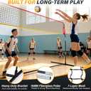 12ft Freestanding Volleyball Net – Height Adjustable 7.4ft/8ft for Men & Women, Durable Fiberglass Poles, 4-Minute Quick Setup – Includes Carry Bag & Stakes for Backyard, Gym, Beach
