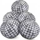 5 Pack Disco Beach Ball Inflatable 7.87" Shiny Disco Design Beach Balls for Swimming Pool Summer Games Kpop Birthday Party Supplies and Decorations