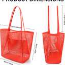 Mesh Tote Beach Bag For Women Fairycore Hobo Bag,Shoulder Bag Casual Crochet Bags Orange