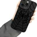 Cute Phone Case Compatible for iPhone 17, Black Spider Web Halloween Designed Soft TPU Anti-Fall Anti-Scratch Shockproof Bumper Protective Phone Cover