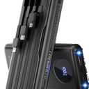 JOYFAR Portable-Charger-Power-Bank Travel Essentials Battery Pack USB C 30000mAh Built in Cable 22.5W Phone Fast Charging Powerbank Compatible with iPhone 16 15 14 13 12 11 iPad Samsung Google (Black)