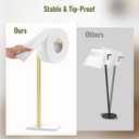 Homevacious Gold Toilet Paper Holder Stand Marble Base SUS 304 Stainless Steel Freestanding Tissue Roll Holder for Bathroom Rustproof Storage for 4 Rolls Brushed Gold