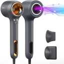 Hair Dryer, 1400W Professional Ionic Blow Dryer with High-Speed Brushless Motor for Fast-Drying, Filter-Removable Quiet Hairdryer with Magnetic Nozzle and Styling Concentrator (Anchor Gray)