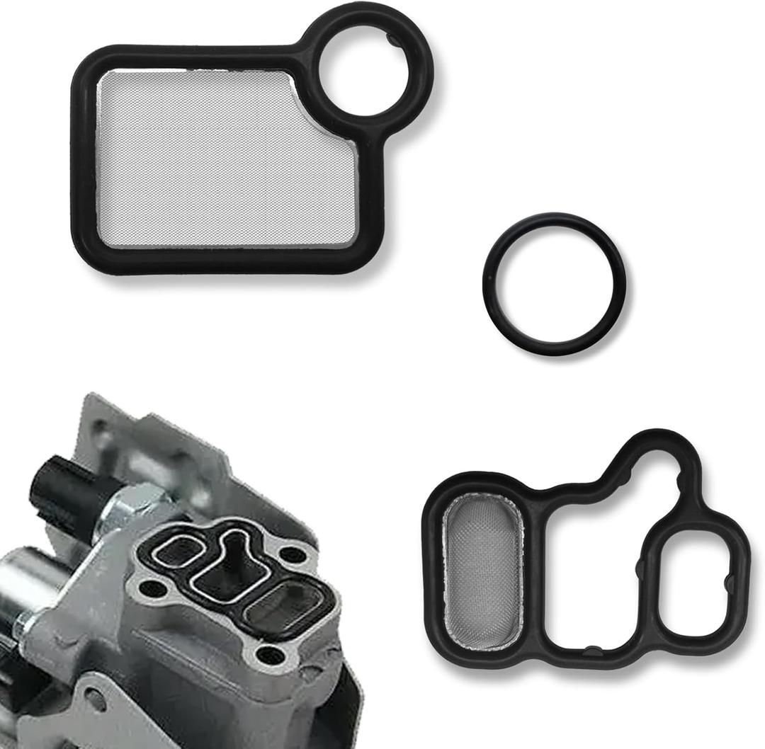 Solenoid Gasket Valve Cover Set, olenoid Valve Replacement Parts. Compatible with Honda Civic Accord CR-V Element Fit, Acura RSX TSX, 15845-RAA-A01 15815-RAA-A02 91319-PAA-A01