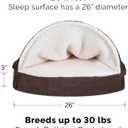Furhaven 26" Round Memory Foam Dog Bed for Medium/Small Dogs w/ Removable Washable Cover, For Dogs Up to 30 lbs - Sherpa & Suede Snuggery - Espresso, 26-inch