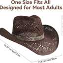 WQWOVRVO Cowboy Hat,Cowgirl Hat,Cowboy Hats for Women/Mens/Straw Wide with Shapeable Brim Western Cowboy Hat for Womens (Brown)