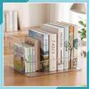 Menkxi 4 Pcs Clear Large Storage Book Display Case Book Organizer, 10 x 8.5 x 5.3 Inch