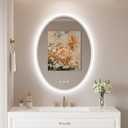24 x 32 Oval LED Bathroom Mirror with Lights, Anti Fog LED Bathroom Mirror Dimmable Bathroom Vanity Mirror for Wall, Front and Backlit, 3 Colors, Memory Function, Shatterproof (24"L x 32"W)