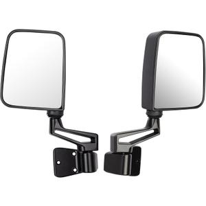 Passenger+Driver Side View Mirror Black Pair Side Mirror Replacement fit for 1987 1988 1989 1990 1991 1992 1993 1994 1995 1997 1998 1999 2000 2001 2002 for Jeep Wrangler with Manual Folding