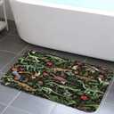 Dinosaurs Cute Dino Kids Bath Mat Dinosaur Jungle Funny Cartoon Bath Rug Boys Girls Children Bathroom Accessories Soft Non Slip Rug Sets for Bathroom Bedroom Kitchen Outdoor Indoor 17X29IN