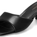 MIRAAZZURRA Mule Heels for Women Square Open Toe Heels Chunky Block Heel, Slip on Heeled Sandals Dress, Slide Shoes,, Size 12