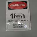 Roetyce 18th Birthday Decorations for Girls Boys, Caution Logos Happy 18th Birthday Banner Balloons Hanging Swirls Kit, Funny 18 Years Old Wall Signs Adult, Black Red 18 Zone Party Backdrop Decor