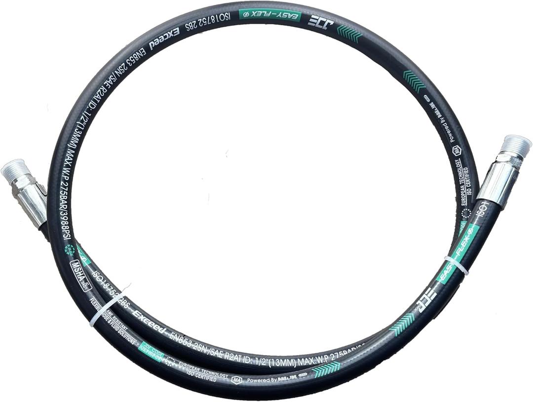 Haichy 15611-06-06-84 Hydraulic Hose 3/8" Hydraulic Hose with Male NPT X Male NPT, 84" Long, 4785 PSI