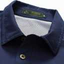Men's Casual Button Down Shirts Outdoor Short Sleeve Summer Beach Elastic Shirt with Pocket (Blue, M)