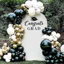 2026 Graduation Decorations - 6.6Ft DIY Balloon Arch with Bows Backdrop Kit - Class of 2026 Grad Photo Party Decor Supplies for College High School