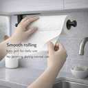 Paper Towel Holder, Self Adhesive or Screw Mounting, Black Wall Mount SUS304 Stainless Steel Paper Towel Holder Under Cabinet for Kitchen, Counter, Cabinet, Bathroom
