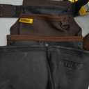 DEWALT Leather Tool Belt Organizer with 18 Pockets, Heavy Duty Construction (DWST550113) (One Size)