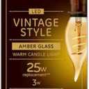 GE Vintage Style LED Light Bulb, 25 Watt, Amber Finish, ST19 Edison Style Bulb (1 Pack)