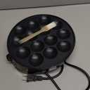 FineMade Non Stick Mini Pancakes Maker Machine, Electric Poffertjes Pan with Browning Control, Small Ebelskiver Aebleskiver Pan, Dutch Mini Pancake Maker, with Brush & Forks, 14 Slots, Black