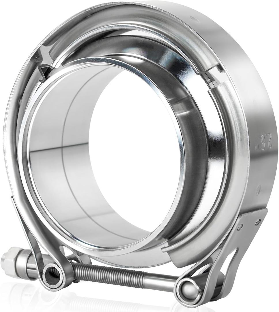 2.5 inch V Band Clamp, Exhaust V Band Clamp 2.5 inch with Male Female Flanges 304 Stainless Steel(1pcs).
