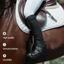 ROYAL HORSE Genuine Leather Half Chaps for Horse Riding – Zip-Up, Breathable, Built to Last | Men and Women (XL)