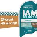 IAMS Perfect Portions Indoor Adult Wet Cat Food Cuts in Gravy, Tuna Recipe, 2.6 oz. Easy Peel Twin-Pack Trays (24 Count, 48 Servings)