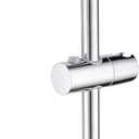 Tecmolog Drill Free Shower Slide Bar ABS Plastic Height/Angle Adjustable Shower Rail Suction with Dish Chrome, BC4044
