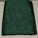 Romanstile Christmas Jacquard Rectangle Tablecloth - Green Waterproof Damask Curly Floral Pattern Decorative Table Cloth, Heavy Weight Fabric Table Cover for Dining/Party/Holiday - 52 x 70 Inch