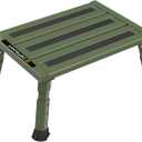 Adjustable RV Step Stool, 3-Step Height Adjustment, Foldable Legs, Wide Anti-Slip Surface,Supports Up to 1,000 lb, Premium Aluminum Construction Easy to Carry (Army Green)