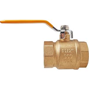 1-1/2" Full Port Ball Valve, 1.5" Lead-Free Brass Ball Valve, Female Threaded NPT Connector, 150 PSI WSP 600 PSI WOG - 1.5inch, 1 Pack
