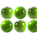 6-Pack Artificial Green Apple Round Apples Fruit Six Pieces