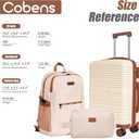 Carry-on Luggage 22x14x9 Airline Approved, 3 Piece Luggage Sets, Beige