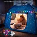 Kids Play Tent-Portable Playhouse Children House -Easy Set up Indoor Outdoor with Carry Bag for Kids-Light Strip Design for Night Use with Starry Fabric - Space for Children and Parents-Birthday