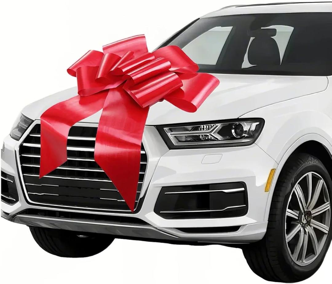 Big Car Bow - 30 Inch Giant Red Bow for Cars, Large Presents, Christmas, Birthdays, Graduations, Wedding, Anniversary, Party and Any Occasion (1 Pack)