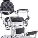 Antlu Barber Chair Salon Chair Hair Stylist, Vintage Heavy Duty 700lbs Hair Styling Chairs for Barbershop Beauty Tattoo Massage (Black-Silver)