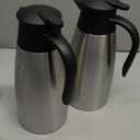 2 PCS 68 OZ Thermal Coffee Carafe, Insulated Stainless Steel Coffee Carafe Double Walled Vacuum Thermal Pot Flask with Brushes Thermos for Keeping Hot Coffee Tea Home and Office (Silver)