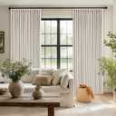 Pinch Pleated 100% Blackout Linen Curtains 96 Inch Length 2 Panels Pinch Pleat Curtains Black Out Light Blocking Room Darkening Drapes Dual Layer for Bedroom Living Room Window Cream Ivory Natural