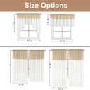 Likiyol Linen Curtains for Living Room 63 Inch Length Farmhouse Ruffle Curtains for Bedroom Light Filtering Window Curtain Rustic Country Drapes Rod Pocket Window Treatments, Linen White, 2 Panels