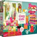 RoseArt - Cozy Cats 500 Piece Double-Sided Jigsaw Puzzle  Matte & Glossy Sides  Cat Puzzle for Adults - 2-in-1 Puzzle with Bonus Poster
