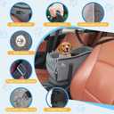 Center Console Dog Car Seat for Small Dogs Up to 12lbs, Detachable Armrest Pet Car Seat, Portable Middle Console Dog Booster Cars Seats with Adjustable Straps & Storage Pocket (Dark Grey)
